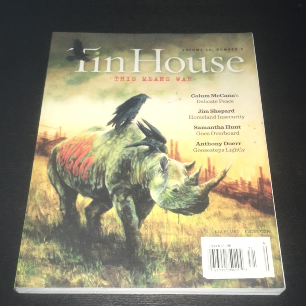 Tin House This Means War Volume 14 Number 3 Literary Magazine Book Printed 2012
